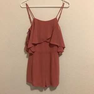 Pink Cold Shoulder Romper (Petite)